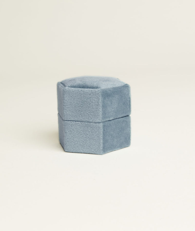 Velvet Ring Box - Dusty Blue
