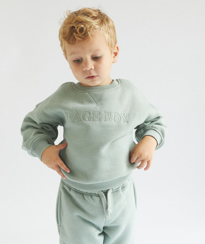 Page Boy Sweatshirt and Sweatpants Set - Infant - Sage