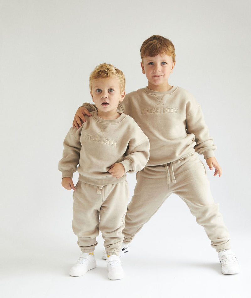 Page Boy Sweatshirt and Sweatpants Set - Junior - Stone