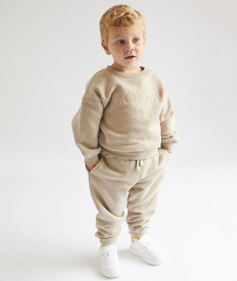 Page Boy Sweatshirt and Sweatpants Set - Infant - Stone