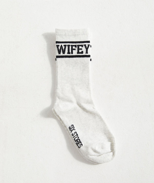 Wifey Socks - Grey Marl