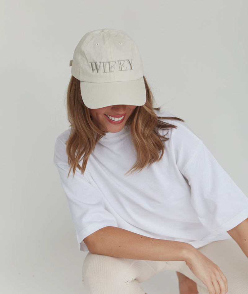 Wifey Embroidered Baseball Cap - Champagne