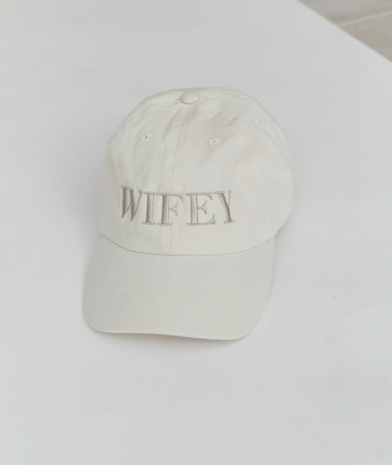 Wifey Embroidered Baseball Cap - Champagne
