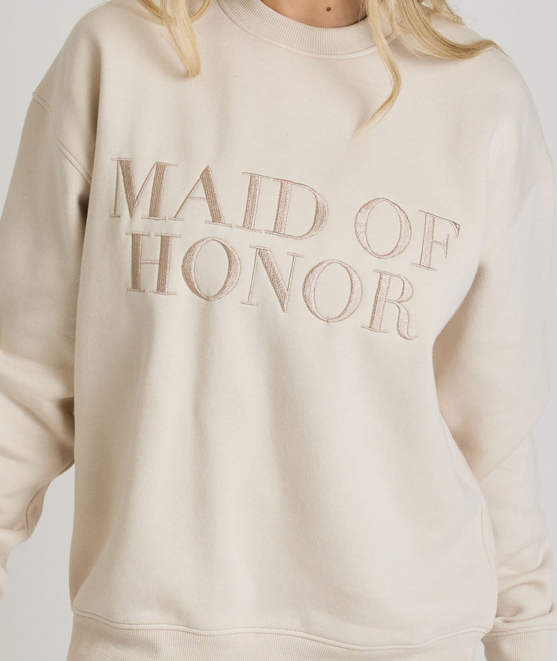 Maid of Honor Statement Sweatshirt - Champagne
