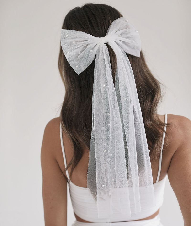 Pearl Bride Hair Bow by Six Stories
